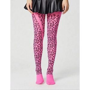 Pink Cheetah Patterned Tights